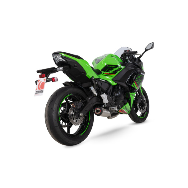 Scorpion Exhaust Kawasaki Ninja 650 2023 - 2023 Red Power Full System Stainless Steel Sleeve